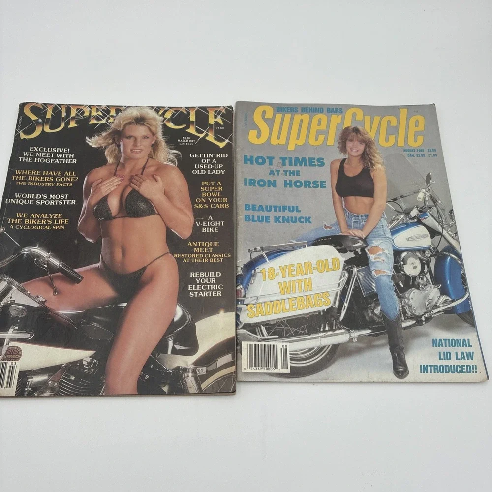 SuperCycle Magazine Lot March 1987 August 1989 Vintage Biker Chopper 2 Issues
